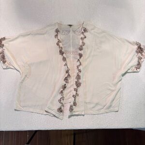 Boho Free People Vibe Open front Cardigan-Gimmicks/BKE Cream Lace Trim  Top,XS/S
